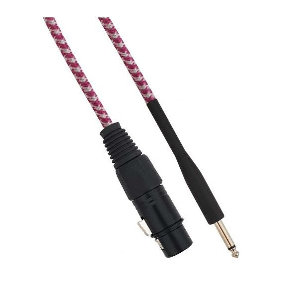 Cavo XLR Cannon femmina a Jack 6.35 maschio 3 metri Mono - Bianco/Fucsia Cavo XLR Cannon femmina a Jack 6.35 maschio 3 metri Mono - Bianco/Fucsia